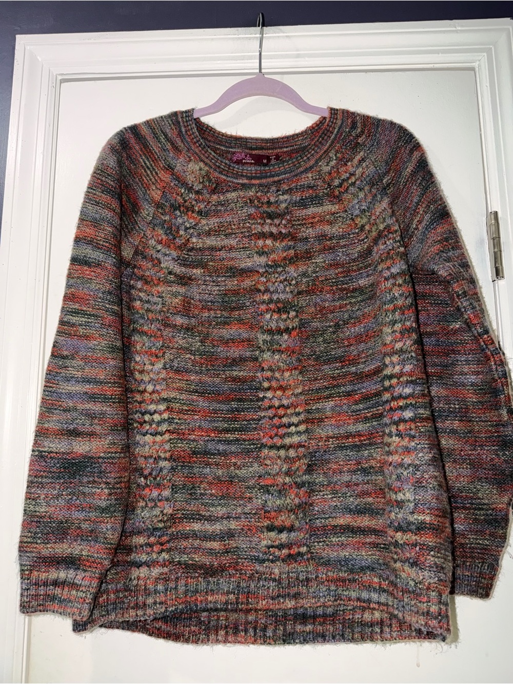 Prana Multicolor Cable Crewneck Sweater